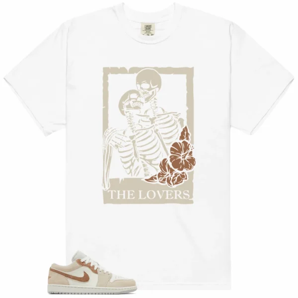 Lovers Tee for Jordan 1 Low SE Sail Archaeo Brown Sneakers