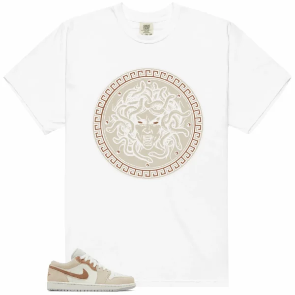 Medusa Tee for Jordan 1 Low SE Sail Archaeo Brown Kicks