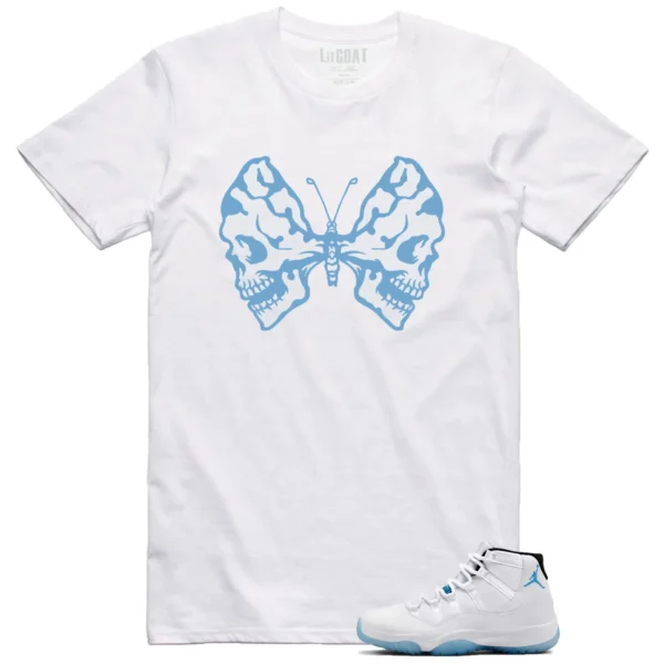 Butterfly Skulls Shirt for Jordan 11 Legend Blue Fans