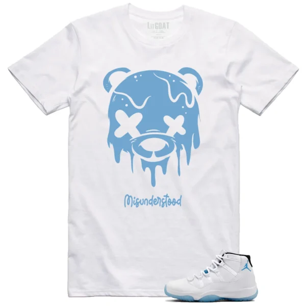 Jordan 11 Legend Blue Matching Tee - Drippy Bear Graphic