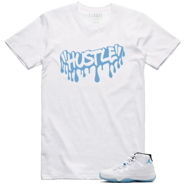 Hustle Drip Tee Matching Jordan 11 Legend Blue