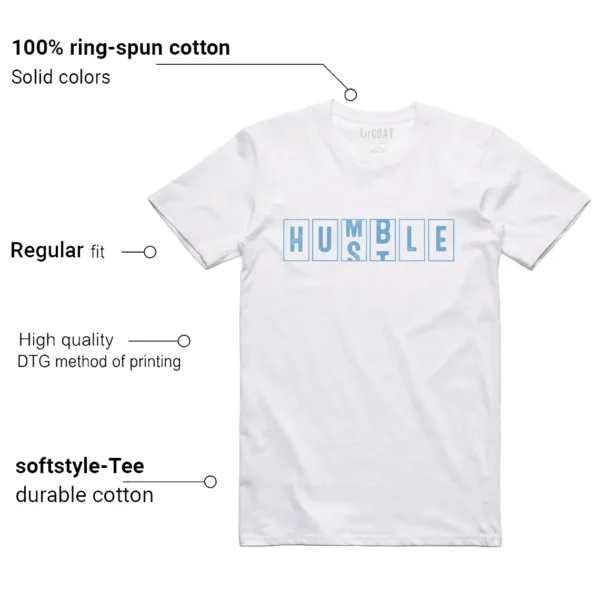 Jordan 11 Legend Blue - Hustle Humble T-Shirt Features