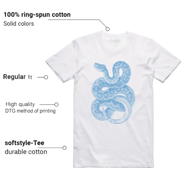 Python Snake Shirt for Jordan 11 Legend Blue Sneaker Features