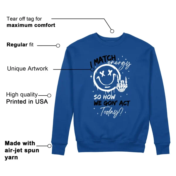 Air Jordan 1 Low Game Royal Matching Sweatshirt - Match Energy Features