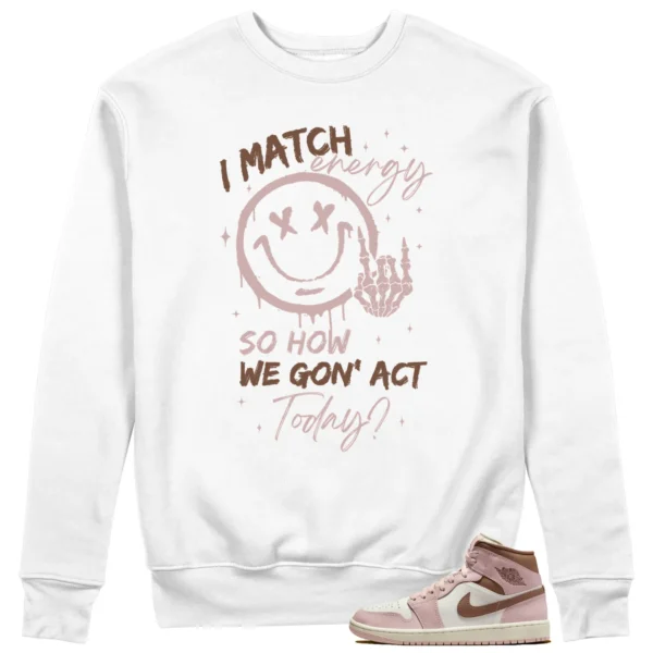 Air Jordan 1 Mid Neapolitan Matching Sweatshirt - Match Energy