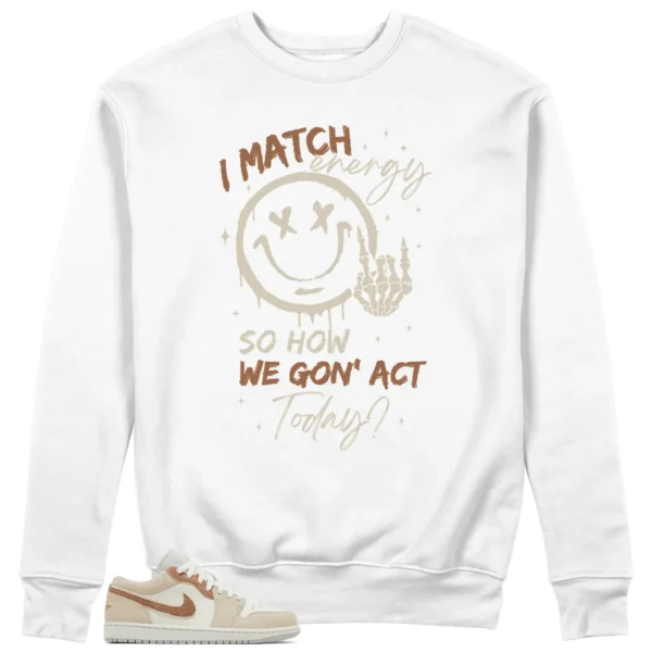 Jordan 1 Low SE Sail Archaeo Brown Matching Sweatshirt - Match Energy