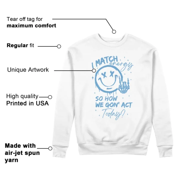 Jordan 11 Legend Blue Matching Sweatshirt - Match Energy Features