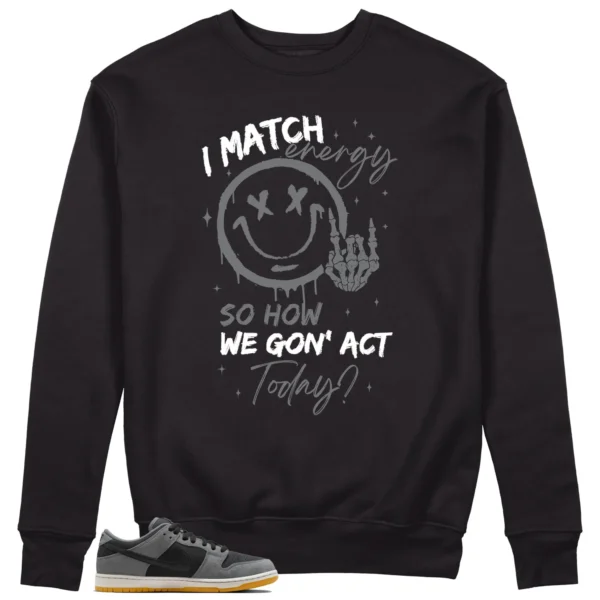 Nike SB Dunk Low Dark Smoke Grey Matching Sweatshirt - Match Energy