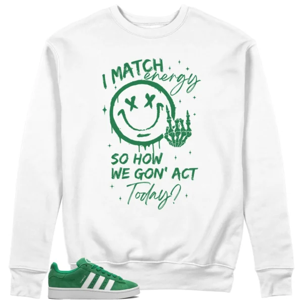 adidas Campus 00s Green Cloud White Matching Sweatshirt - Match Energy