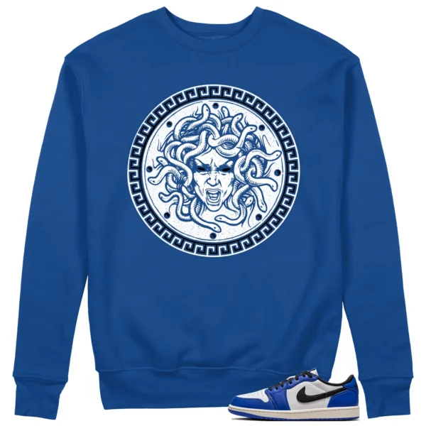 Medusa Sweatshirt for Air Jordan 1 Low Game Royal Kicks