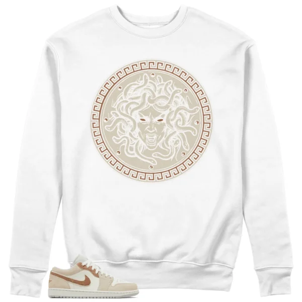 Medusa Sweatshirt for Jordan 1 Low SE Sail Archaeo Brown Kicks