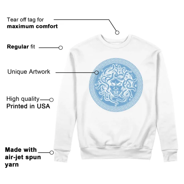 Medusa Sweatshirt for Jordan 11 Legend Blue Kicks Features