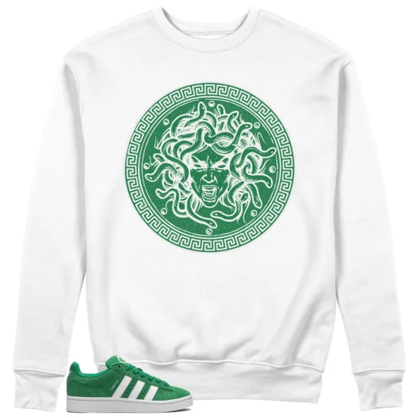 Medusa Sweatshirt for adidas Campus 00s Green Cloud White Kicks