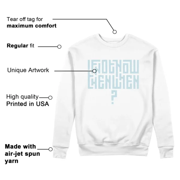 Motivational Sweatshirt For Nike Dunk Low White and Glacier Blue Features