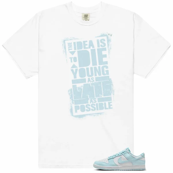 Die Young MatchShirt to Style Nike Dunk Low White and Glacier Blue