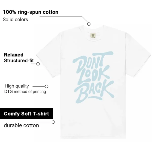 Nike Dunk Low White and Glacier Blue Style: Don't Look Back Shirt Features