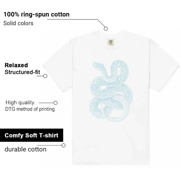 Python Snake Shirt for Nike Dunk Low White and Glacier Blue Sneaker Features