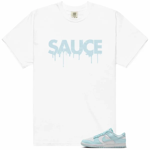 Sauce Tee to Match Your Nike Dunk Low White and Glacier Blue