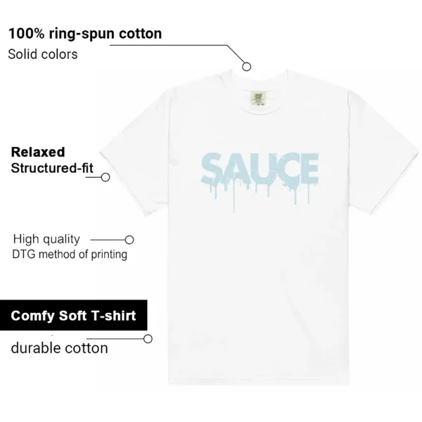 Sauce Tee to Match Your Nike Dunk Low White and Glacier Blue Features