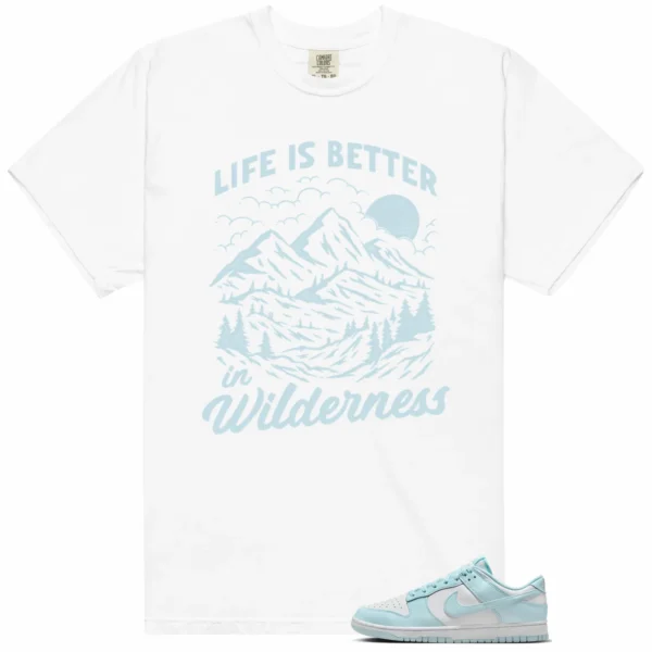 Wilderness Tee - Perfect with Nike Dunk Low White and Glacier Blue