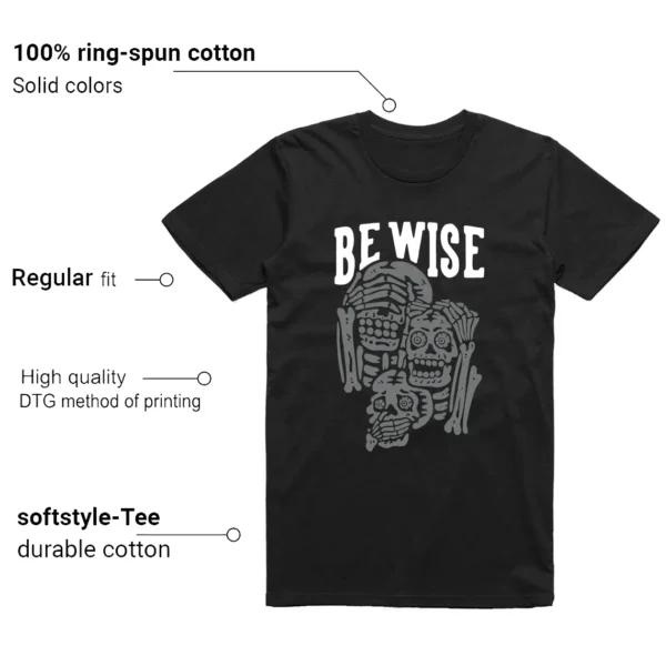 Nike SB Dunk Low Dark Smoke Grey 'Be Wise' Matching Shirt Features