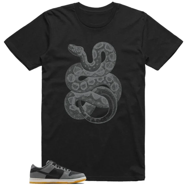 Python Snake Shirt for Nike SB Dunk Low Dark Smoke Grey Sneaker