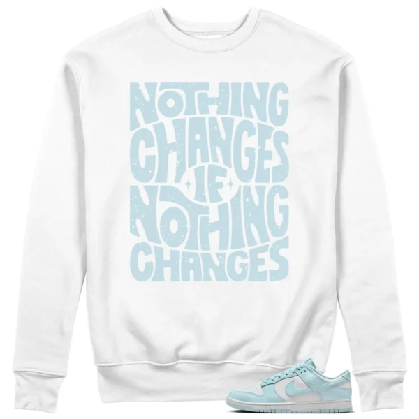 Nike Dunk Low White and Glacier Blue Style: Nothing Changes Sweat