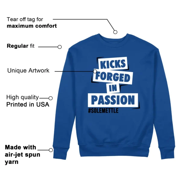 Passion Kicks Sweatshirt - Perfect Match for Air Jordan 1 Low Game Royal Features