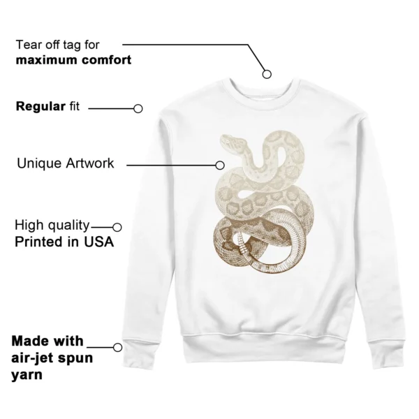 Python Snake Sweatshirt for Jordan 1 Low SE Sail Archaeo Brown Sneaker Features