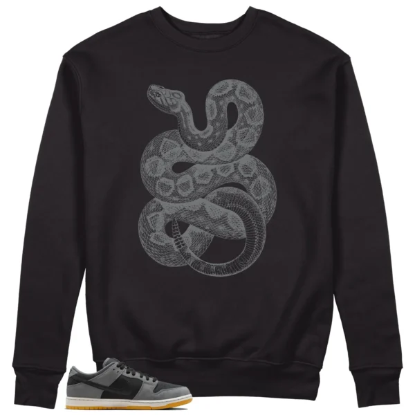 Python Snake Sweatshirt for Nike SB Dunk Low Dark Smoke Grey Sneaker