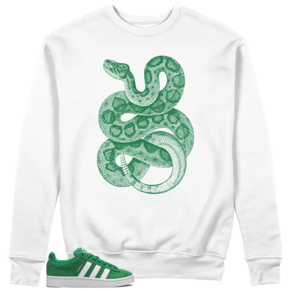 Python Snake Sweatshirt for adidas Campus 00s Green Cloud White Sneaker