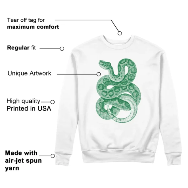 Python Snake Sweatshirt for adidas Campus 00s Green Cloud White Sneaker Features