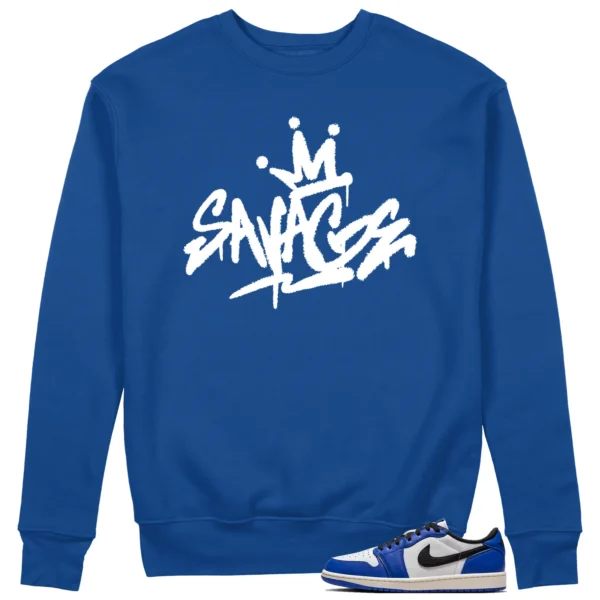 Savage Style Sweatshirt for Air Jordan 1 Low Game Royal Lovers