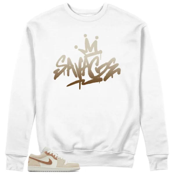 Savage Style Sweatshirt for Jordan 1 Low SE Sail Archaeo Brown Lovers