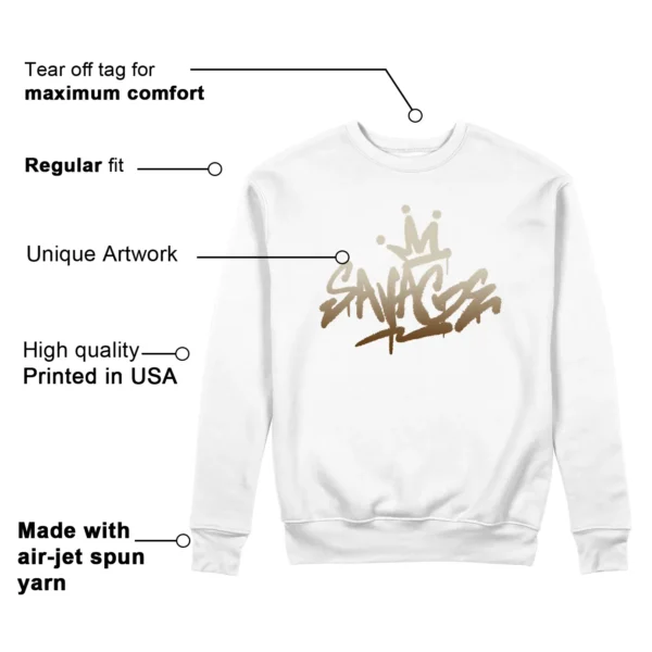 Savage Style Sweatshirt for Jordan 1 Low SE Sail Archaeo Brown Lovers Features