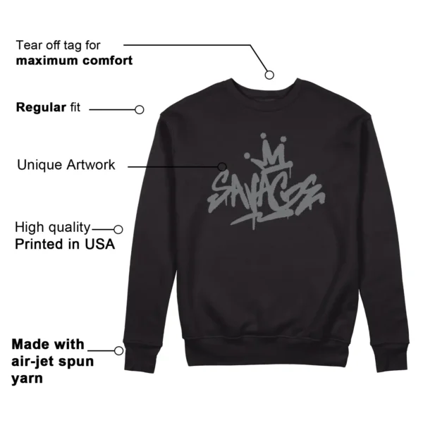 Savage Style Sweatshirt for Nike SB Dunk Low Dark Smoke Grey Lovers Features