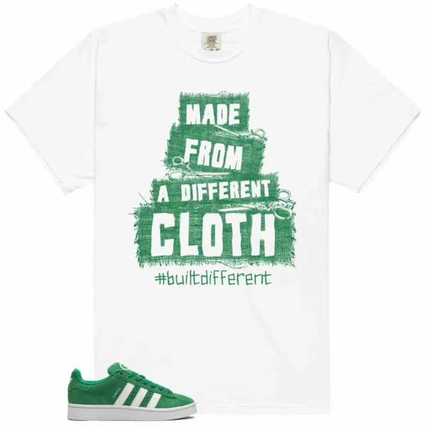 Built Different Tee for adidas Campus 00s Green Cloud White