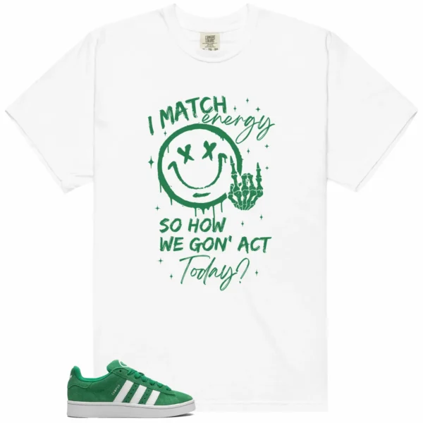 adidas Campus 00s Green Cloud White Matching Tee Shirt - Match Energy