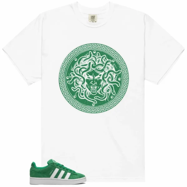 Medusa Tee for adidas Campus 00s Green Cloud White Kicks