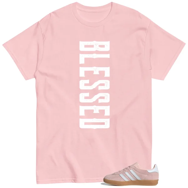 Blessed Tee | Adidas Gazelle Indoor Sandy Pink Matchshirt