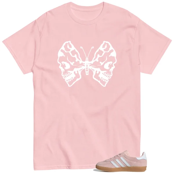 Butterfly Skulls Shirt for Adidas Gazelle Indoor Sandy Pink Fans