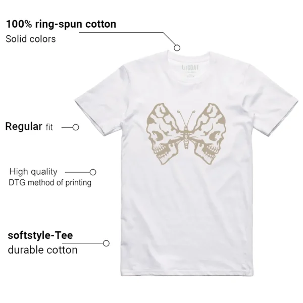 Butterfly Skulls Shirt for Adidas gazelle Indoor Magic Beige Fans Features