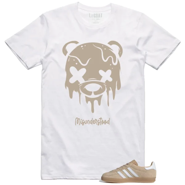 Adidas gazelle Indoor Magic Beige Matching Tee - Drippy Bear Graphic