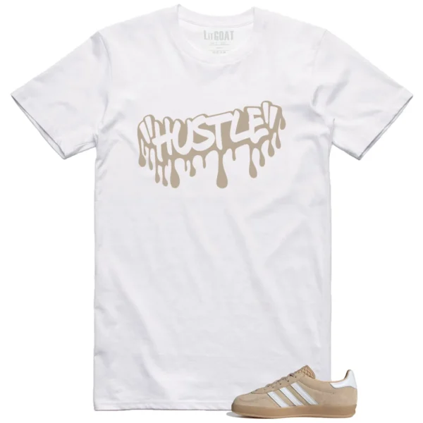 Hustle Drip Tee Matching Adidas gazelle Indoor Magic Beige