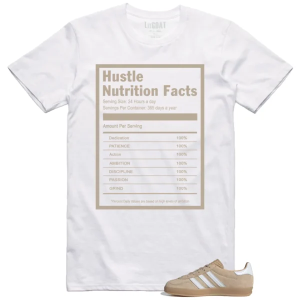 Hustle Facts: Motivational Graphic for Adidas gazelle Indoor Magic Beige