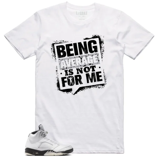 Average Not Me Tee Matches Air Jordan 5 Reverse Metallic Sneaker