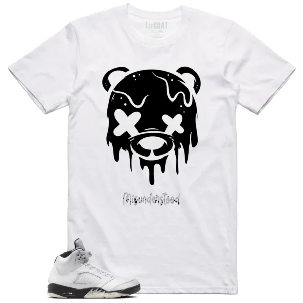 Air Jordan 5 Reverse Metallic Matching Tee - Drippy Bear Graphic