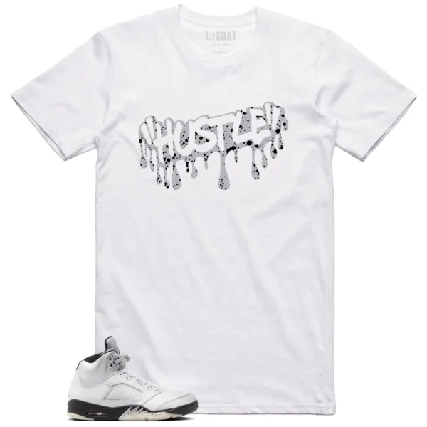 Hustle Drip Tee Matching Air Jordan 5 Reverse Metallic