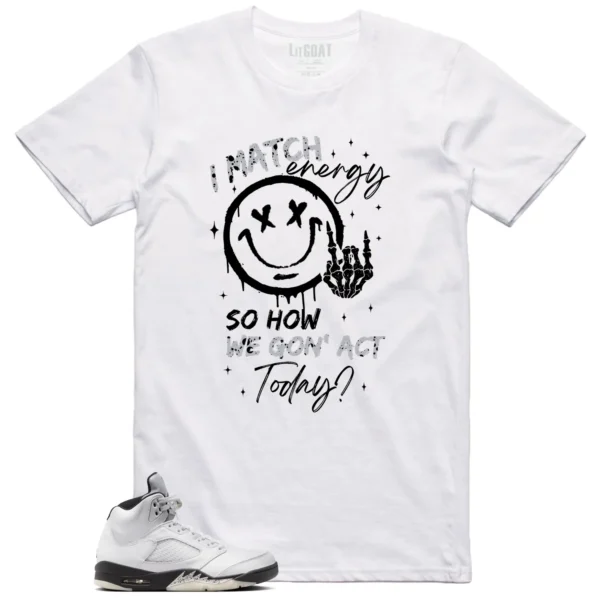 Air Jordan 5 Reverse Metallic Matching Tee Shirt - Match Energy