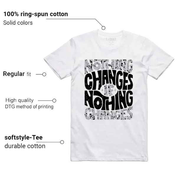 Air Jordan 5 Reverse Metallic Style: Nothing Changes Tee Features